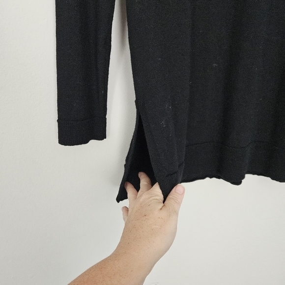 Eileen Fisher Merino Wool black long sleeve sweater/ tunic size S - Picture 2 of 7